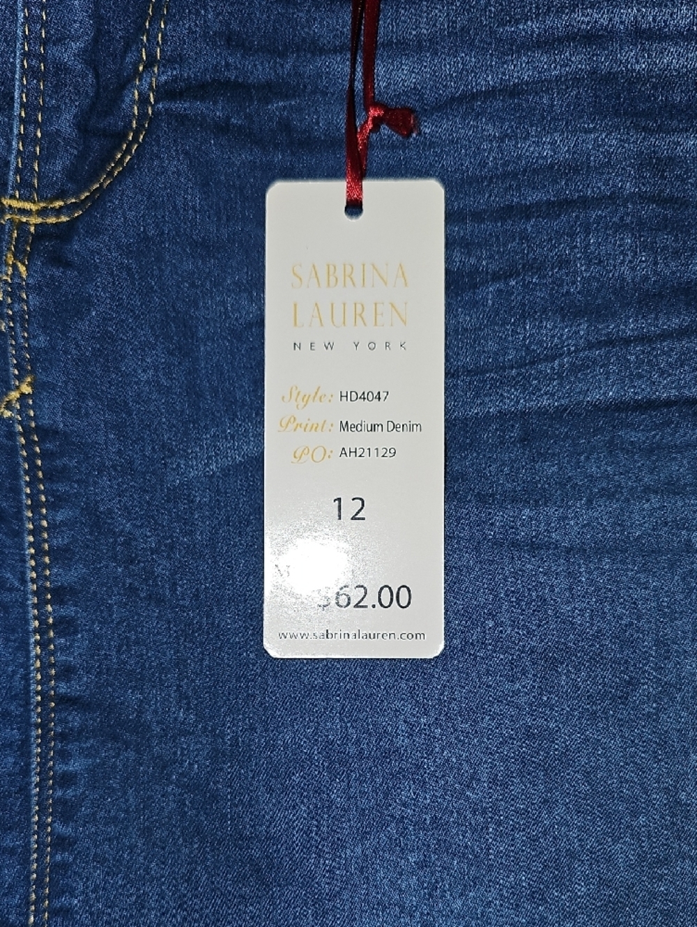Sabrina Lauren Blue Denim Pencil Skirt - Classic Women's Style - Picture 7 of 8